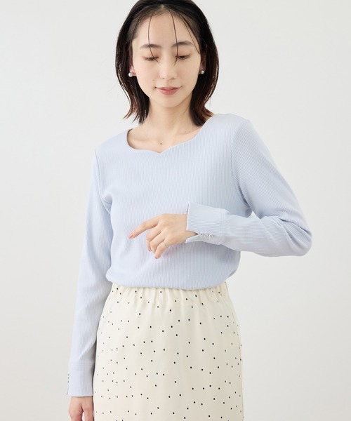 ROPE' PICNIC(ロペピクニック)の「ハートネックリブジャケットインナー(Tシャツ/カットソー・レディース・ブラック/ホワイト/サックスブルー・M/L)」の20枚目の写真