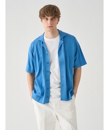JOHN SMEDLEY | コットン アイレット柄ニットポロカーディガン(ポロシャツ)
