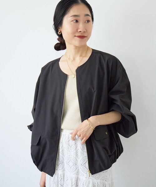 le.coeur blanc（ルクールブラン）の「サーブルクロスバルーンブルゾン（ブルゾン・レディース・ブラウン/チャコールグレー・38）」の2枚目の写真