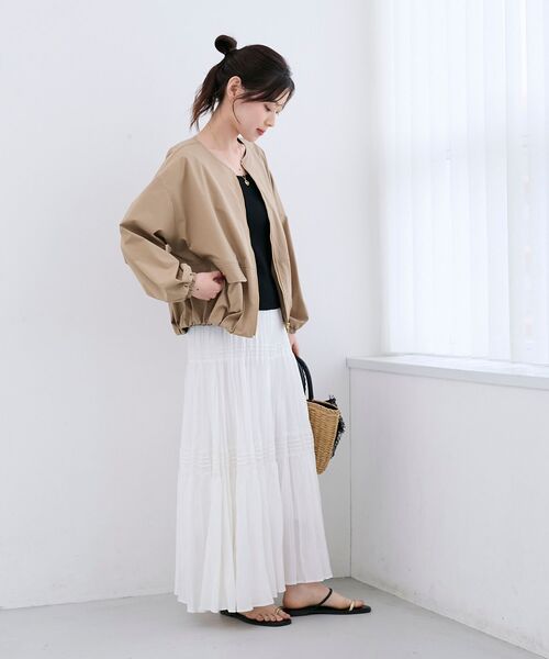 le.coeur blanc（ルクールブラン）の「サーブルクロスバルーンブルゾン（ブルゾン・レディース・ブラウン/チャコールグレー・38）」の6枚目の写真