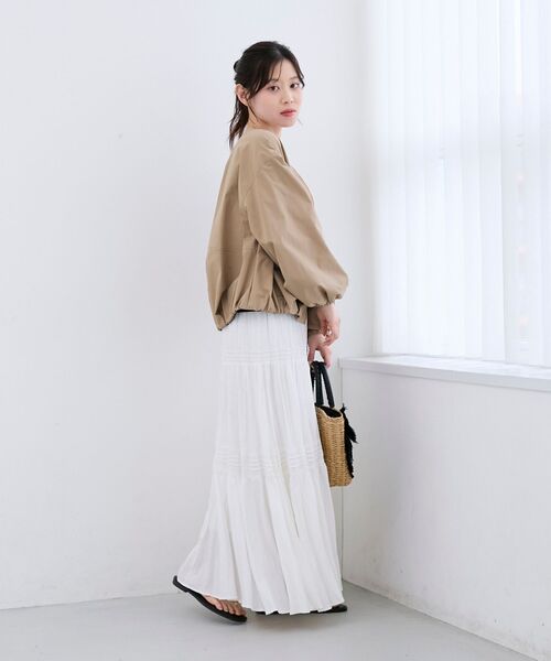 le.coeur blanc（ルクールブラン）の「サーブルクロスバルーンブルゾン（ブルゾン・レディース・ブラウン/チャコールグレー・38）」の7枚目の写真