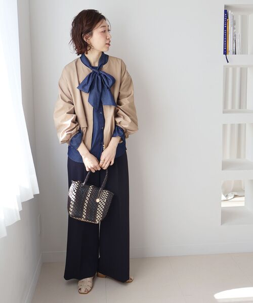 le.coeur blanc（ルクールブラン）の「サーブルクロスバルーンブルゾン（ブルゾン・レディース・ブラウン/チャコールグレー・38）」の10枚目の写真