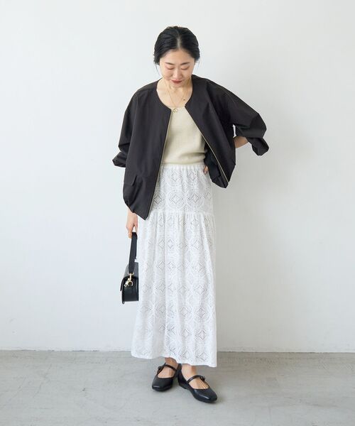 le.coeur blanc（ルクールブラン）の「サーブルクロスバルーンブルゾン（ブルゾン・レディース・ブラウン/チャコールグレー・38）」の19枚目の写真