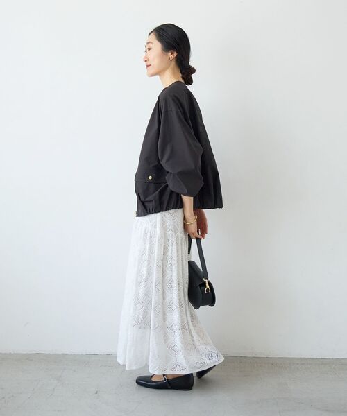 le.coeur blanc（ルクールブラン）の「サーブルクロスバルーンブルゾン（ブルゾン・レディース・ブラウン/チャコールグレー・38）」の20枚目の写真