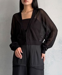 【&g'aime 】ホックフロントシアーカーディガン Hook-Front Sheer Cardigan