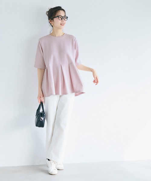coca(coca)(コカ)の「エンボスタックチュニック(Tシャツ/カットソー・レディース・ブラック/ラベンダー・L/S/M)」の5枚目の写真