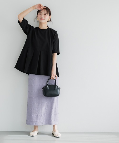 coca(coca)(コカ)の「エンボスタックチュニック(Tシャツ/カットソー・レディース・ブラック/ラベンダー・L/S/M)」の22枚目の写真