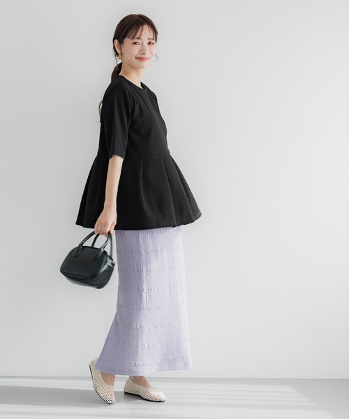 coca(coca)(コカ)の「エンボスタックチュニック(Tシャツ/カットソー・レディース・ブラック/ラベンダー・L/S/M)」の13枚目の写真