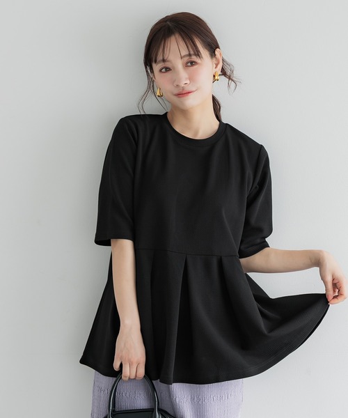 coca(coca)(コカ)の「エンボスタックチュニック(Tシャツ/カットソー・レディース・ブラック/ラベンダー・L/S/M)」の15枚目の写真