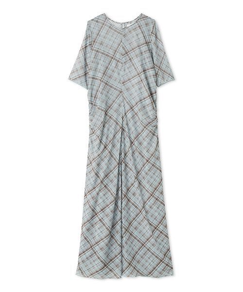 emmi(エミ)の「シアーメッシュチェックワンピース(ワンピース・レディース・イエロー/ライトブルー・1/0)」の2枚目の写真