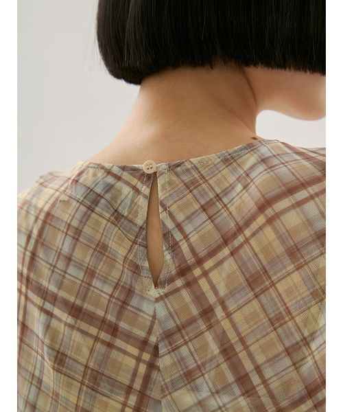 emmi(エミ)の「シアーメッシュチェックワンピース(ワンピース・レディース・イエロー/ライトブルー・1/0)」の12枚目の写真