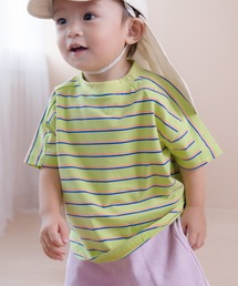 MAKE YOUR DAY | 無地とボーダーラウンド半袖Tシャツ■80～140cm(Tシャツ/カットソー)