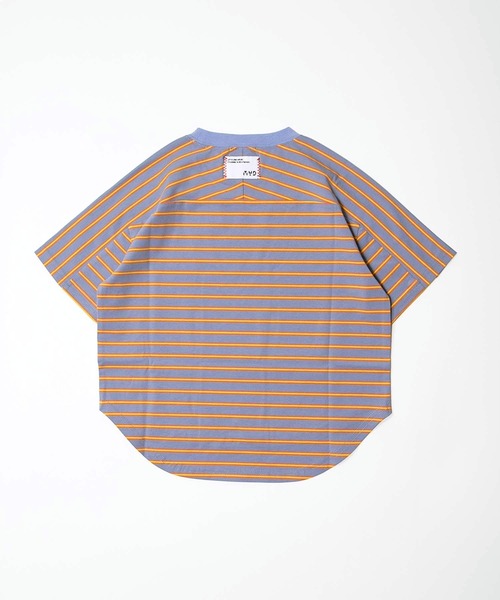 MAKE YOUR DAY（メイクユアデイ）の「無地とボーダーラウンド半袖Tシャツ■80～140cm（Tシャツ/カットソー・キッズ・サックスブルー/ブラック/オフホワイト/ブルー/ライム/イエロー・120/110/100/90/140/130/80）」の11枚目の写真