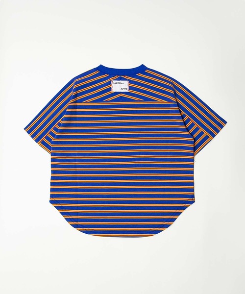 MAKE YOUR DAY（メイクユアデイ）の「無地とボーダーラウンド半袖Tシャツ■80～140cm（Tシャツ/カットソー・キッズ・サックスブルー/ブラック/オフホワイト/ブルー/ライム/イエロー・120/110/100/90/140/130/80）」の12枚目の写真