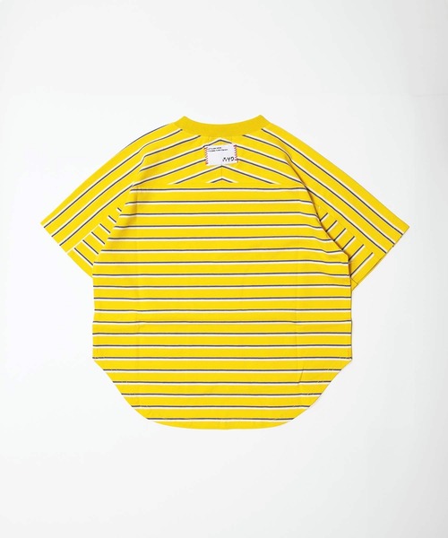 MAKE YOUR DAY（メイクユアデイ）の「無地とボーダーラウンド半袖Tシャツ■80～140cm（Tシャツ/カットソー・キッズ・サックスブルー/ブラック/オフホワイト/ブルー/ライム/イエロー・120/110/100/90/140/130/80）」の13枚目の写真