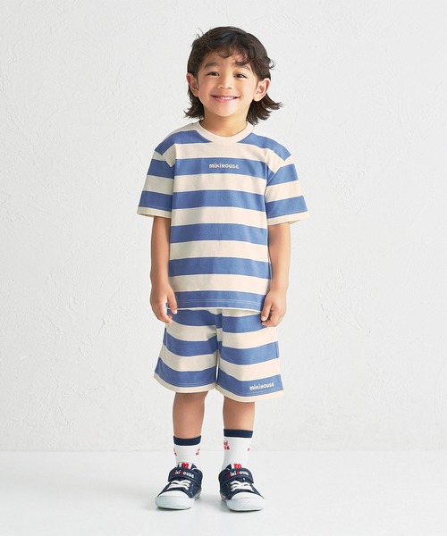MIKI HOUSE（ミキハウス）の「【WEB限定】ボーダー５分丈パンツ（その他パンツ・キッズ・ブルー/ピンク/グリーン系その他/ベージュ・140cm/130cm/120cm/110cm/100cm/90cm/80ｃｍ）」の14枚目の写真