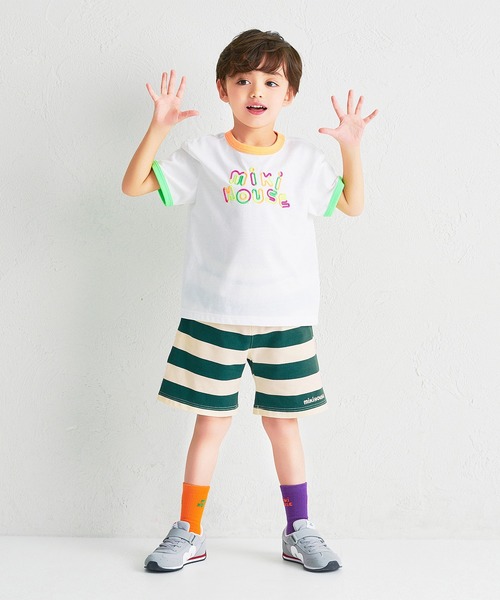 MIKI HOUSE（ミキハウス）の「【WEB限定】ボーダー５分丈パンツ（その他パンツ・キッズ・ブルー/ピンク/グリーン系その他/ベージュ・140cm/130cm/120cm/110cm/100cm/90cm/80ｃｍ）」の6枚目の写真