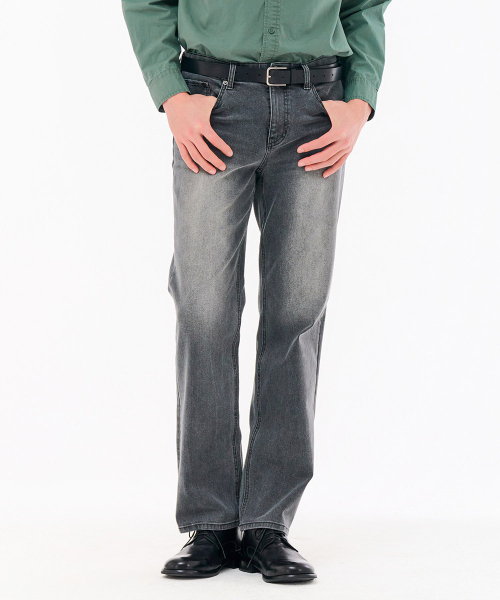 CHASECULT（チェイスカルト）の「男性グレーインバンディングストレートデニムパンツ-FARK2313B02（デニムパンツ・メンズ・チャコールグレー・70/76/82/86/92）」の3枚目の写真