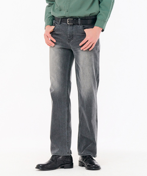 CHASECULT（チェイスカルト）の「男性グレーインバンディングストレートデニムパンツ-FARK2313B02（デニムパンツ・メンズ・チャコールグレー・70/76/82/86/92）」の4枚目の写真
