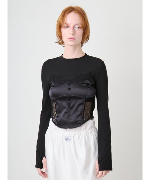 SORIN(ソリン )の「Corset Docking Top/コルセットドッキングトップ(Tシャツ/カットソー・レディース・ダークグレー/ホワイト/ブラック・38)」の7枚目の写真
