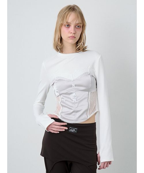 SORIN(ソリン )の「Corset Docking Top/コルセットドッキングトップ(Tシャツ/カットソー・レディース・ダークグレー/ホワイト/ブラック・38)」の18枚目の写真