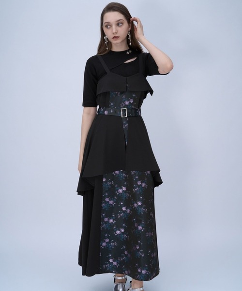 HARE（ハレ）の「アートジャガードキリカエジャンスカ(HARE)（ジャンパースカート・レディース・ブラック/グリーン/ネイビー/ピンク・FREE）」の4枚目の写真