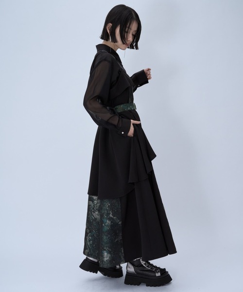 HARE（ハレ）の「アートジャガードキリカエジャンスカ(HARE)（ジャンパースカート・レディース・ブラック/グリーン/ネイビー/ピンク・FREE）」の9枚目の写真