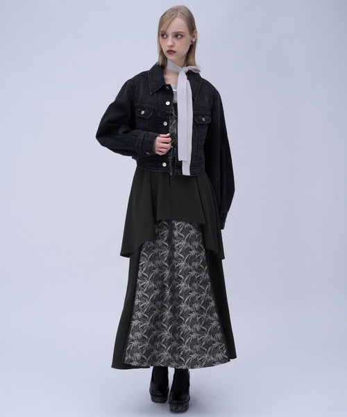 HARE（ハレ）の「アートジャガードキリカエジャンスカ(HARE)（ジャンパースカート・レディース・ブラック/グリーン/ネイビー/ピンク・FREE）」の6枚目の写真