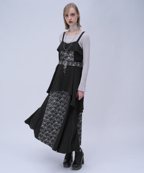 HARE（ハレ）の「アートジャガードキリカエジャンスカ(HARE)（ジャンパースカート・レディース・ブラック/グリーン/ネイビー/ピンク・FREE）」の7枚目の写真