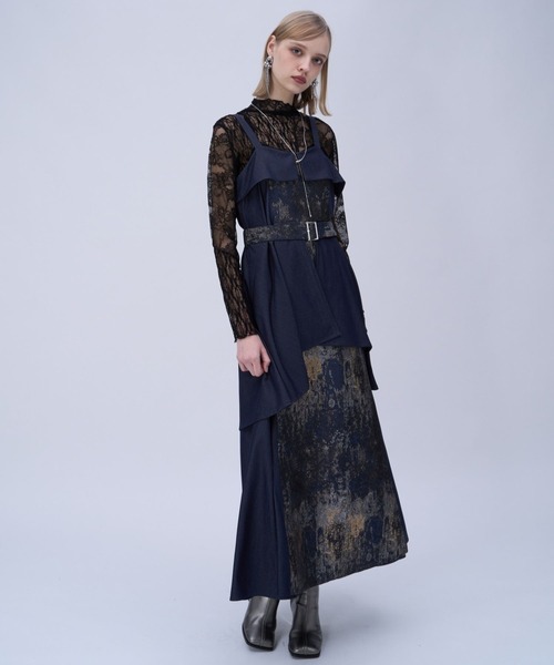 HARE（ハレ）の「アートジャガードキリカエジャンスカ(HARE)（ジャンパースカート・レディース・ブラック/グリーン/ネイビー/ピンク・FREE）」の10枚目の写真