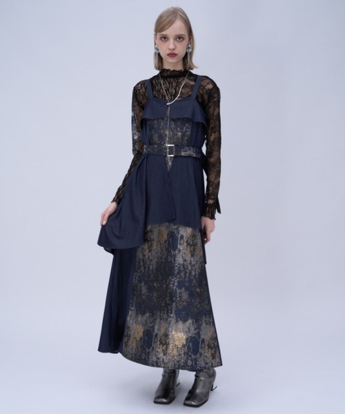 HARE（ハレ）の「アートジャガードキリカエジャンスカ(HARE)（ジャンパースカート・レディース・ブラック/グリーン/ネイビー/ピンク・FREE）」の11枚目の写真