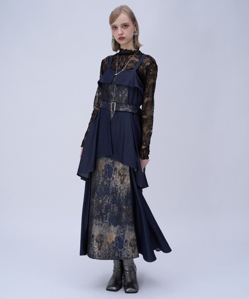 HARE（ハレ）の「アートジャガードキリカエジャンスカ(HARE)（ジャンパースカート・レディース・ブラック/グリーン/ネイビー/ピンク・FREE）」の13枚目の写真