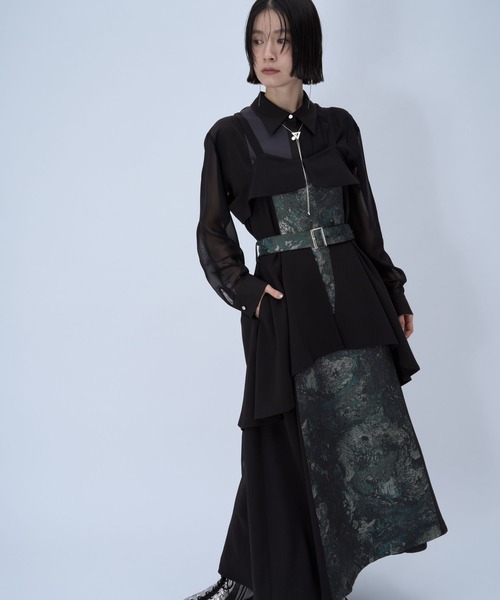 HARE（ハレ）の「アートジャガードキリカエジャンスカ(HARE)（ジャンパースカート・レディース・ブラック/グリーン/ネイビー/ピンク・FREE）」の21枚目の写真