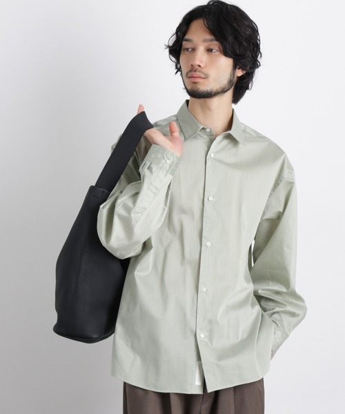 NANO universe（ナノユニバース）の「「OtoNANO」大人のワイドシャツレギュラーカラーストライプ長袖（シャツ/ブラウス・メンズ・サックスブルー/ライトグレー/ライトグリーン・L/M）」の3枚目の写真