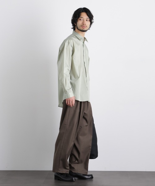 NANO universe（ナノユニバース）の「「OtoNANO」大人のワイドシャツレギュラーカラーストライプ長袖（シャツ/ブラウス・メンズ・サックスブルー/ライトグレー/ライトグリーン・L/M）」の16枚目の写真