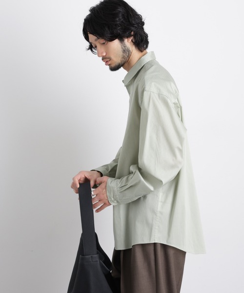 NANO universe（ナノユニバース）の「「OtoNANO」大人のワイドシャツレギュラーカラーストライプ長袖（シャツ/ブラウス・メンズ・サックスブルー/ライトグレー/ライトグリーン・L/M）」の13枚目の写真