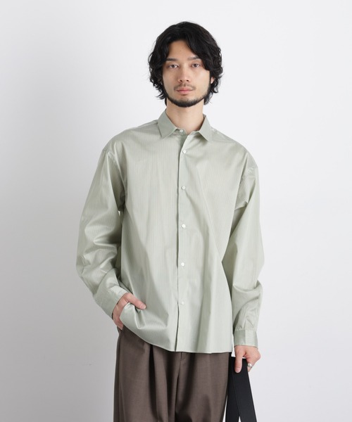 NANO universe（ナノユニバース）の「「OtoNANO」大人のワイドシャツレギュラーカラーストライプ長袖（シャツ/ブラウス・メンズ・サックスブルー/ライトグレー/ライトグリーン・L/M）」の11枚目の写真