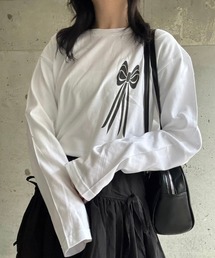 韓国っぽバレエコアリボンロンT/長袖Tシャツ