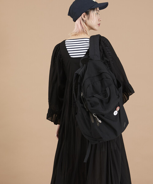 Freada(フリーダ)の「Freada/フリーダ インド スクエアネック フリルドレス(ワンピース・レディース・ブラック/レッド・ONE SIZE)」の4枚目の写真