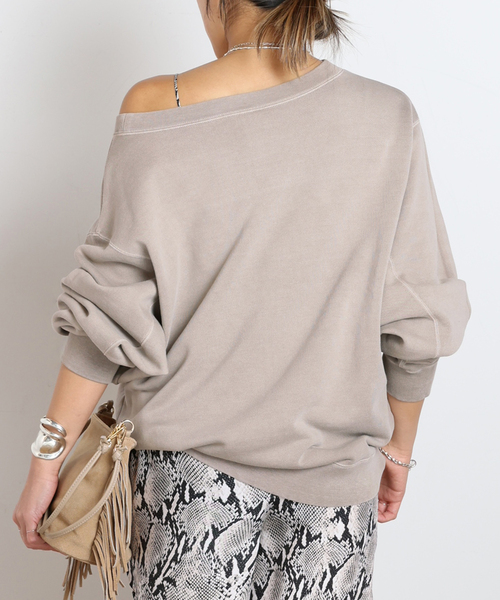 EVERYDAY I LIKE.(エヴリディアイライク)の「*ヴィンテージオフショルダープルオーバー(Tシャツ/カットソー・レディース・ベージュ/ブラック系その他・FREE)」の10枚目の写真