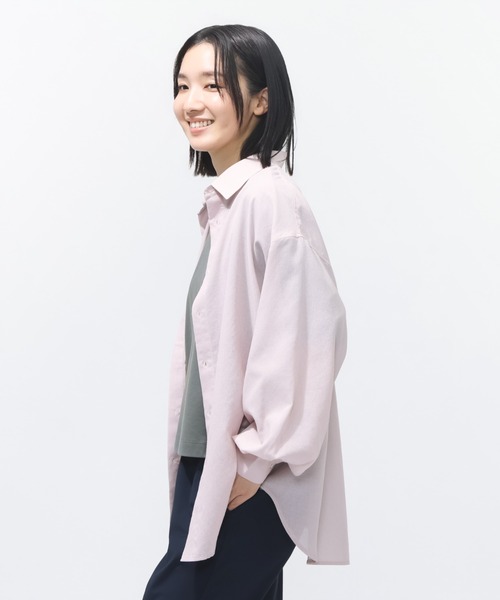 TIGORA（ティゴラ）の「ティゴラ TIGORA シアーシャツ（シャツ/ブラウス・レディース・サックスブルー/ピンク/ホワイト・S/M/L/XL）」の14枚目の写真