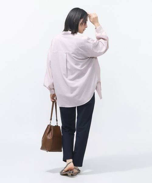 TIGORA（ティゴラ）の「ティゴラ TIGORA シアーシャツ（シャツ/ブラウス・レディース・サックスブルー/ピンク/ホワイト・S/M/L/XL）」の18枚目の写真