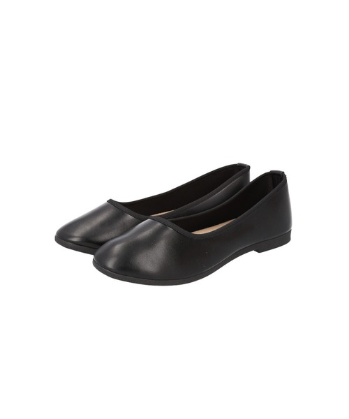 BACKYARD FAMILY(バックヤードファミリー)の「合皮ラウンドパンプス(パンプス・レディース・アイボリー/ブラック/グレー/ベージュ・23-23.5cm/24-24.5cm)」の3枚目の写真