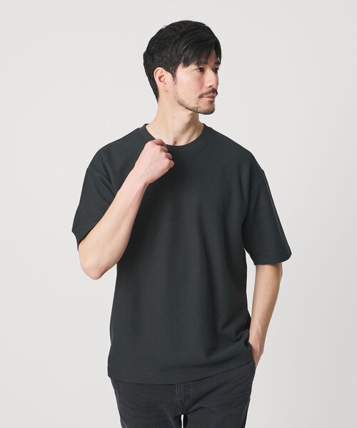 BEAUTY&YOUTH UNITED ARROWS(ビューティーアンドユースユナイテッドアローズ)の「【WEB限定 WARDROBE SMART】エアリー カノコ カットソー【抗菌防臭・UVカット】(Tシャツ/カットソー・メンズ・ライトグレー/オフホワイト/ダークグレー/ブラック・XL/L/M/S)」の5枚目の写真