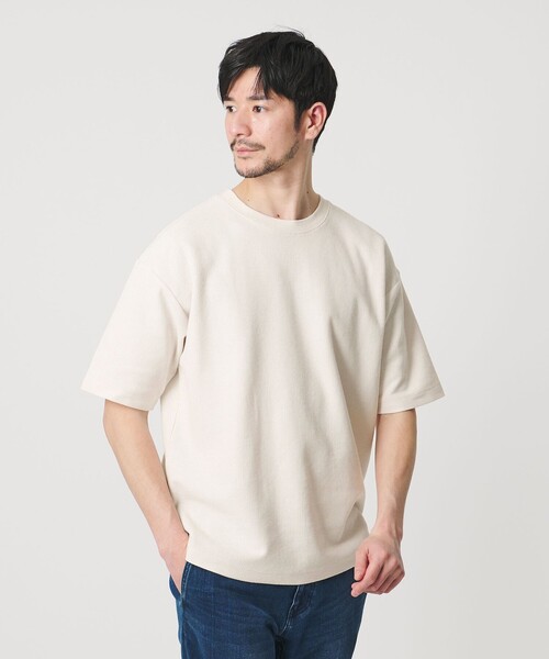 BEAUTY&YOUTH UNITED ARROWS(ビューティーアンドユースユナイテッドアローズ)の「【WEB限定 WARDROBE SMART】エアリー カノコ カットソー【抗菌防臭・UVカット】(Tシャツ/カットソー・メンズ・ライトグレー/オフホワイト/ダークグレー/ブラック・XL/L/M/S)」の8枚目の写真