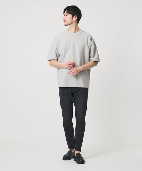 BEAUTY&YOUTH UNITED ARROWS(ビューティーアンドユースユナイテッドアローズ)の「【WEB限定 WARDROBE SMART】エアリー カノコ カットソー【抗菌防臭・UVカット】(Tシャツ/カットソー・メンズ・ライトグレー/オフホワイト/ダークグレー/ブラック・XL/L/M/S)」の12枚目の写真