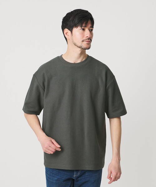 BEAUTY&YOUTH UNITED ARROWS(ビューティーアンドユースユナイテッドアローズ)の「【WEB限定 WARDROBE SMART】エアリー カノコ カットソー【抗菌防臭・UVカット】(Tシャツ/カットソー・メンズ・ライトグレー/オフホワイト/ダークグレー/ブラック・XL/L/M/S)」の14枚目の写真