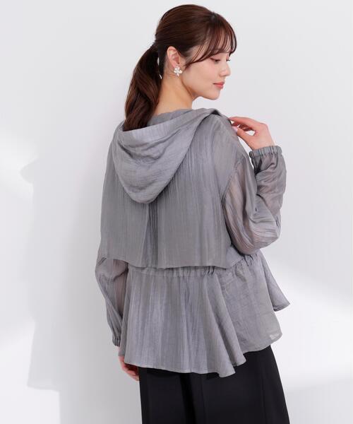 PROPORTION BODY DRESSING(プロポーションボディドレッシング)の「【加藤栞さん着用】シアーペプラムブルゾン / 1216155400(テーラードジャケット・レディース・グレー/オフホワイト/ブルー・SMALL/MEDIUM)」の8枚目の写真