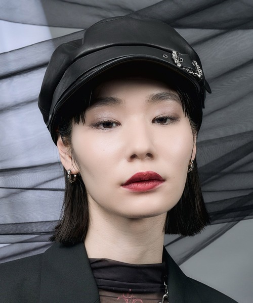 HARE（ハレ）の「ベルトデザインキャスケット(HARE)（キャスケット・レディース・ブラック・FREE）」の2枚目の写真