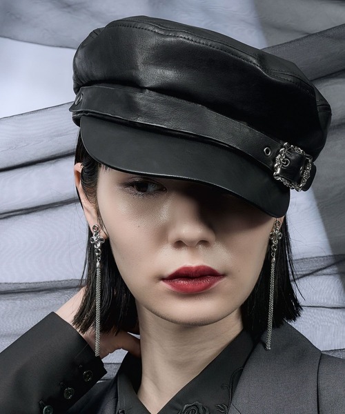 HARE（ハレ）の「ベルトデザインキャスケット(HARE)（キャスケット・レディース・ブラック・FREE）」の4枚目の写真